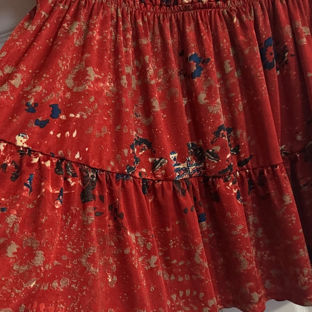 Free People Red Floral Babydoll top - Picture 8 of 8